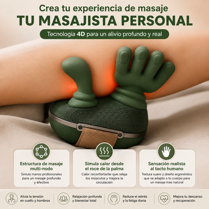 Masajeador De Cuello Con Manos Verde | Alivio Instantáneo