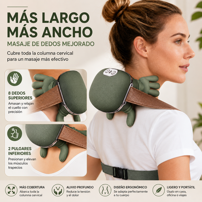 Masajeador De Cuello Con Manos Verde | Alivio Instantáneo
