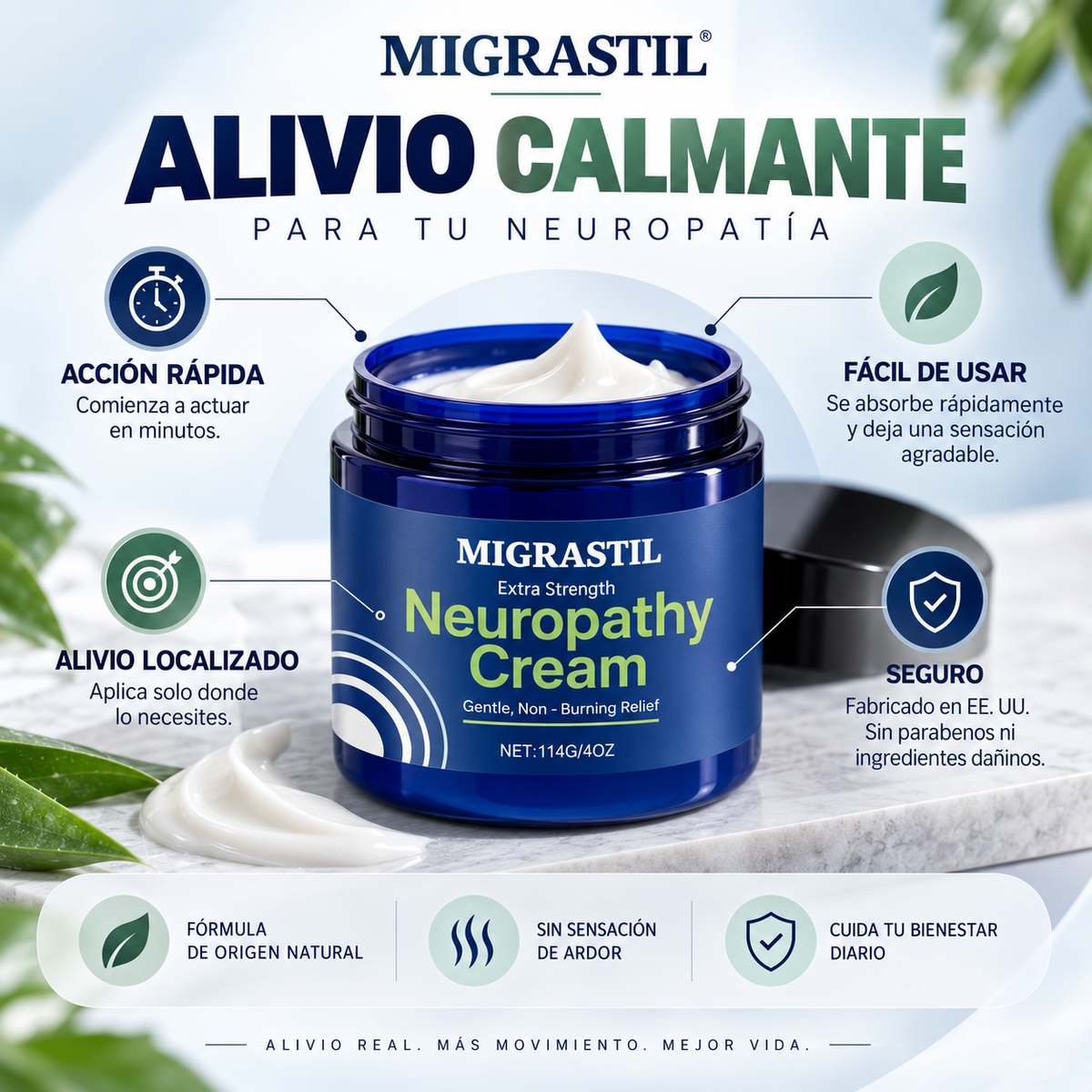 Crema Migrastil para Neuropatía│Calma que se siente al instante
