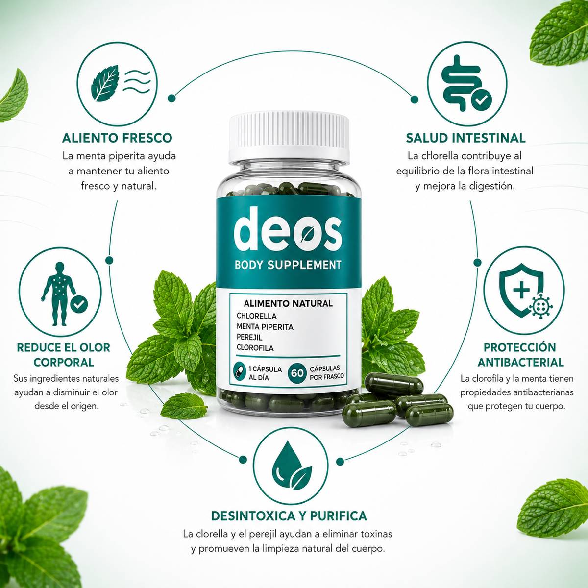 DEOS DESODORANTE NATURAL  60 cap